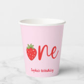 Gobelets En Papier Un anniversaire fraise rose (Verso)