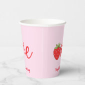 Gobelets En Papier Un anniversaire fraise rose (Droite)