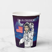 Gobelets En Papier Un astronaute sur la lune Un garçon de l'espace ex (Verso)