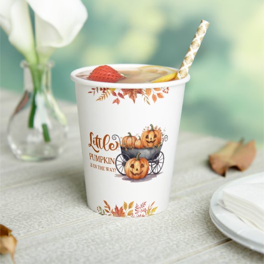 Gobelets En Papier Un Baby shower Automne D'Halloween Un Peu Citrouil (Insitu)