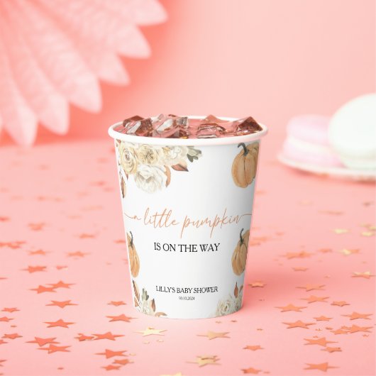 Gobelets En Papier Un Baby shower Automne Un Peu Citrouille (Insitu)