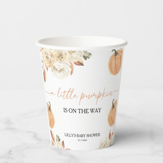 Gobelets En Papier Un Baby shower Automne Un Peu Citrouille (Verso)