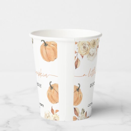Gobelets En Papier Un Baby shower Automne Un Peu Citrouille (Droite)