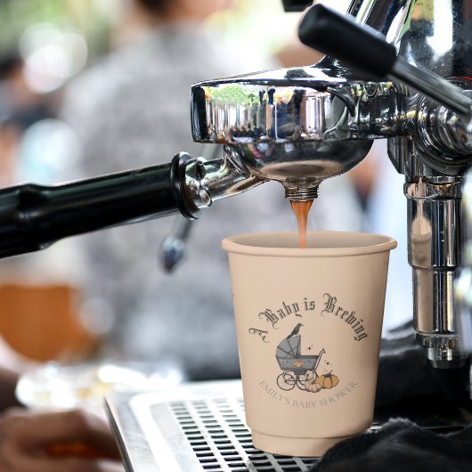 Gobelets En Papier Un bébé brasse Baby shower d'automne Orange