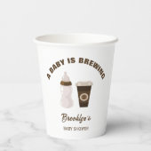 Gobelets En Papier Un Bébé brasse du café Baby shower Brown blanc (Verso)