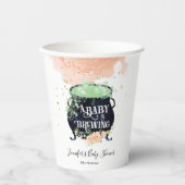 Gobelets En Papier un bébé brasse Halloween Baby shower Peach (Recto)