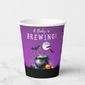 Gobelets En Papier Un bébé brasse un Baby shower d'Halloween (Recto)