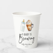 Gobelets En Papier Un Bébé Brasse Une Bouteille Baby shower En Verre (Verso)