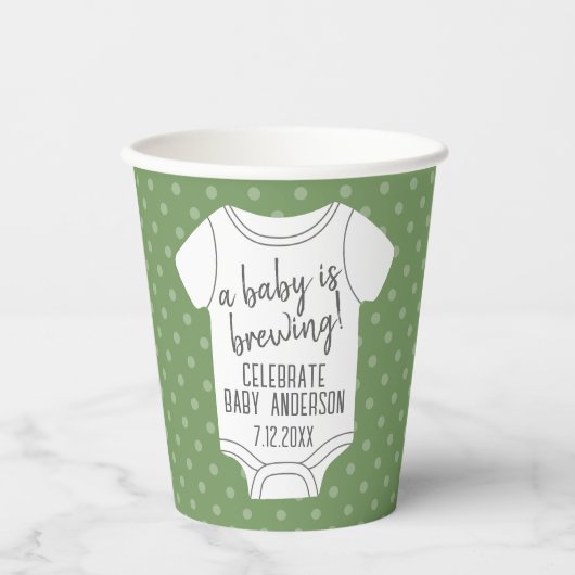 Gobelets En Papier Un bébé est en train de brasser — Douche Couples - (Recto)