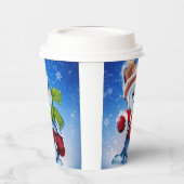 Gobelets En Papier Un bonhomme de neige festif (Gauche)