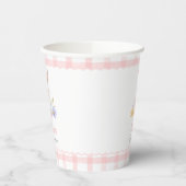 Gobelets En Papier Un Bunny Pastel Printemps rose En vichy 1er Annive (Gauche)