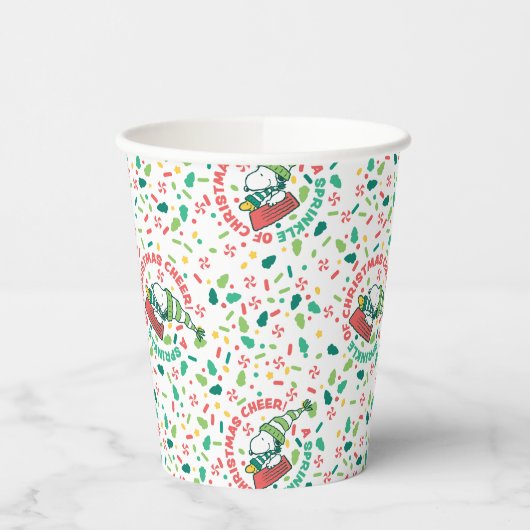 Gobelets En Papier Un clin d'oeil à Noël Motif (Gauche)