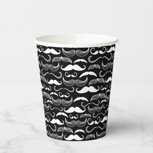 Gobelets En Papier Un Club de Gentlemen's. Motif Moustache (Gauche)