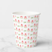Gobelets En Papier Un dans la pastèque Melon Anniversaire (Verso)