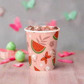 Gobelets En Papier Un dans le Melon Watermelon Butterflies Anniversai