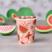 Gobelets En Papier Un dans le Melon Watermelon Butterflies Anniversai