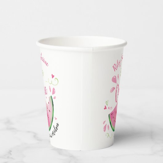 Gobelets En Papier Un dans Melon Watermelon Anniversaire Party Papier (Droite)