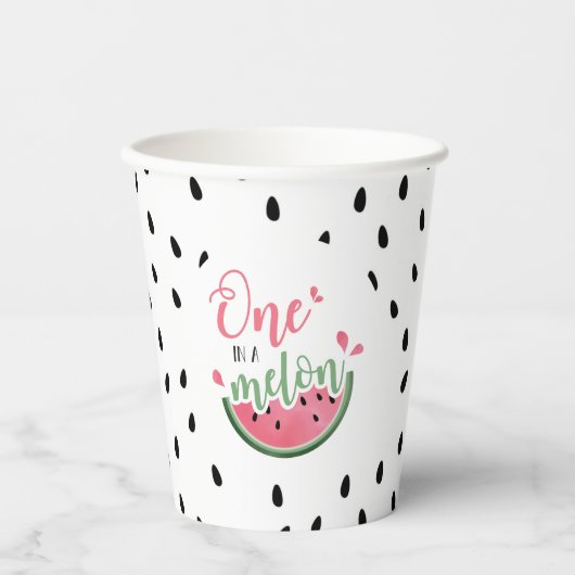Gobelets En Papier Un dans un Melon Watermelon Premier anniversaire (Recto)