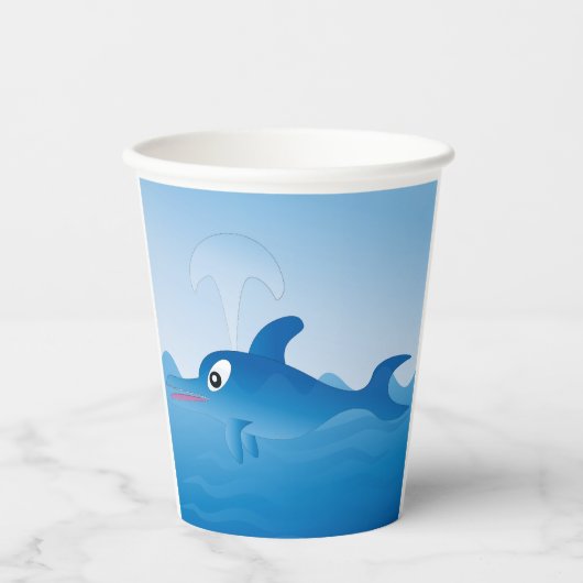 Gobelets En Papier Un dauphin bleu (Recto)