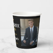 Gobelets En Papier Un degré Hotter - Black Gold Graduation 2 Photos (Verso)