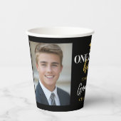 Gobelets En Papier Un degré Hotter - Black Gold Graduation 2 Photos (Recto)