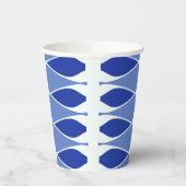 Gobelets En Papier Un design classique blanc et bleu éclatant (Gauche)