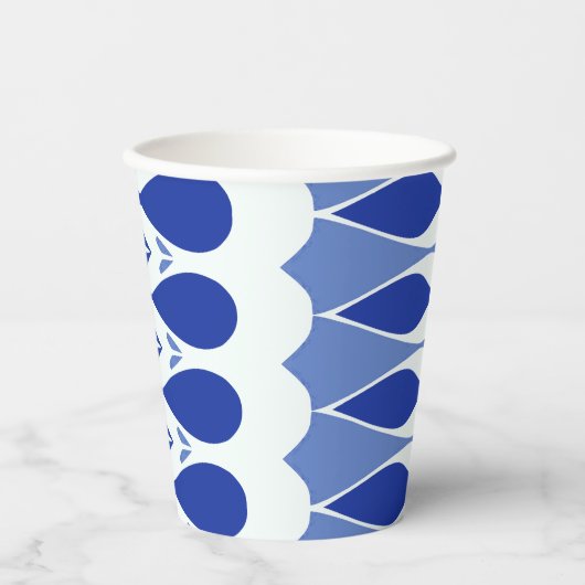 Gobelets En Papier Un design classique blanc et bleu éclatant (Recto)