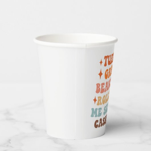 Gobelets En Papier Un Dîner Rétro D'Action De Grâce (Droite)