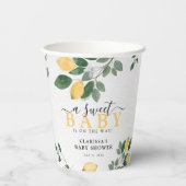 Gobelets En Papier Un doux Baby shower d'aquarelle de bébé citron (Verso)