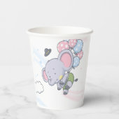 Gobelets En Papier Un Garçon Ou Une Fille Jolie Eléphant Révélation D (Verso)