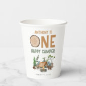 Gobelets En Papier Un heureux Camper aquarelle Woodland 1er anniversa (Verso)