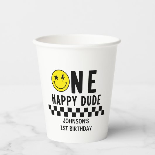 Gobelets En Papier Un heureux Dude premier anniversaire (Recto)