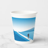 Gobelets En Papier Un Homme D'Affaires À La Recherche D'Un Chemin D'A (Recto)