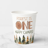 Gobelets En Papier Un Joyeux Camper Rustic Woodland 1er anniversaire (Verso)