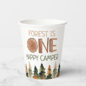 Gobelets En Papier Un Joyeux Camper Rustic Woodland 1er anniversaire (Recto)