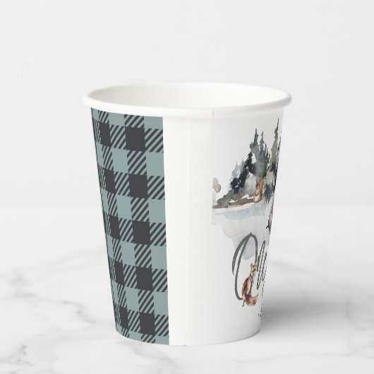 Gobelets En Papier Un Joyeux Camper Rustique fête d'anniversaire (Droite)