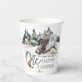 Gobelets En Papier Un Joyeux Camper Rustique fête d'anniversaire (Recto)