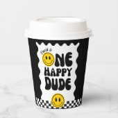 Gobelets En Papier Un joyeux Mec Happy Face Wavy 1er anniversaire (Recto)