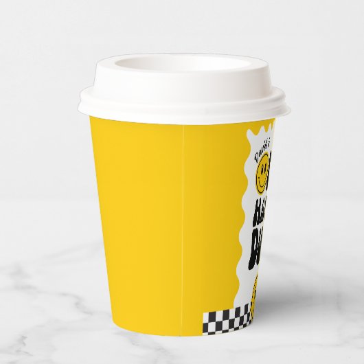 Gobelets En Papier Un joyeux Mec Happy Face Wavy 1er anniversaire (Droite)