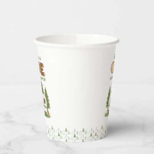 Gobelets En Papier Un Joyeux Ours De Camper Anniversaire (Gauche)