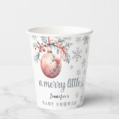Gobelets En Papier Un joyeux petit Baby shower d'hiver de Noël (Verso)