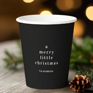 Gobelets En Papier "Un joyeux petit Noël noir et blanc