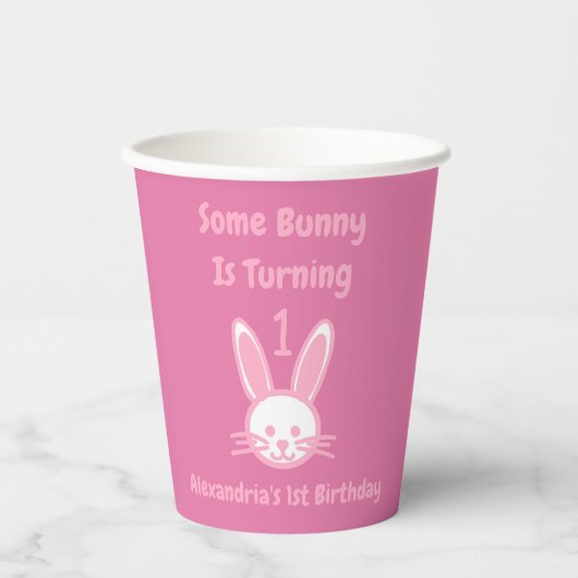 Gobelets En Papier Un Lapin Va Devenir Un Anniversaire (Recto)