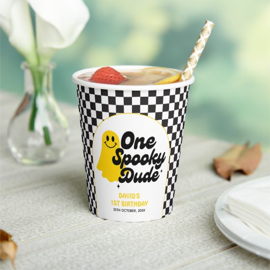 Gobelets En Papier Un Mec Éffrayant Halloween Premier anniversaire (Insitu)