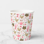 Gobelets En Papier Un Motif sauvage | Bois Animaux de camping (Recto)