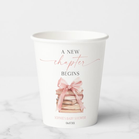 Gobelets En Papier Un nouveau chapitre commence le Baby shower de liv (Verso)