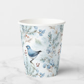 Gobelets En Papier Un oiseau dans un hiver froid - (Recto)