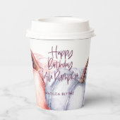 Gobelets En Papier Un petit anniversaire d'automne fleuri violet citr (Verso)