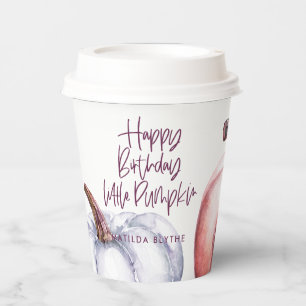 Gobelets En Papier Un petit anniversaire d'automne fleuri violet citr