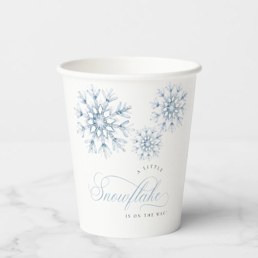 Gobelets En Papier Un petit Baby shower bleu Snowflake (Verso)